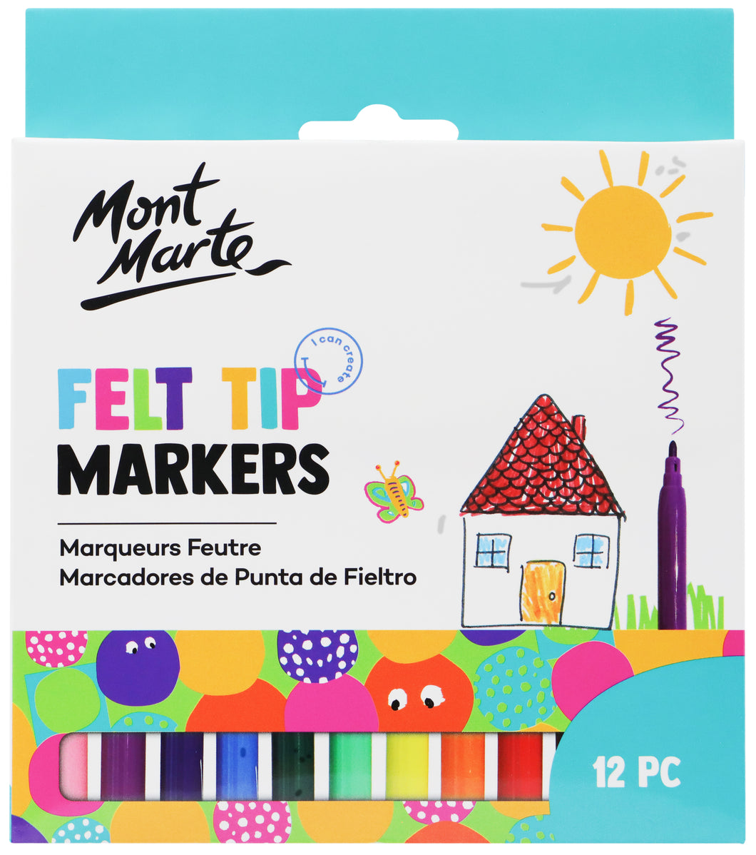 Monte Marte Felt Tip Markers 12pc - Basics