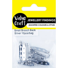 Load image into Gallery viewer, Jewellery Findings AC Brooch Back Small Silver 10Pcs
